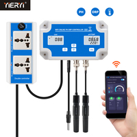 Contrôleur WiFi 3 en 1 YIERYI pour pH/ORP/Température avec contrôle par application mobile et enregistrement des données pour l'aquaculture domestique et les aquariums