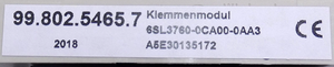6SL3760-0CA00-0AA3 Terminal module I/O - Product Image 6