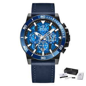 BENYAR 5197 reloj de cuarzo de lujo para hombre <span class=keywords><strong>Excel</strong></span> banda de cuero luminoso nuevo estilo cronógrafo reloj de pulsera regalo de alta calidad - Product Image 2