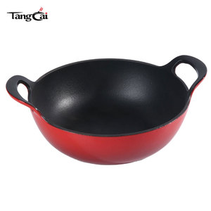 Plat Balti Traditionnel Rond <span class=keywords><strong>en</strong></span> <span class=keywords><strong>Fonte</strong></span> Émaillée de 26 cm (10,25 po) de Diamètre, 3QT, Compatible Wok, Idéal pour Braiser, Frire et Mijoter - Product Image 2