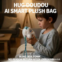 Giocattolo Interattivo AI Personalizzato a Forma di Cucciolo, Animale di Peluche Multifunzionale con Controllo Vocale, Robot da Compagnia OEM con Portachiavi