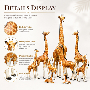 Escultura de Jirafa de Fibra de Vidrio Personalizada a Tamaño Real, Estatua de Animal de Safari para Exteriores, Decoración de Jardín, Parque, Zoológico - Product Image 2