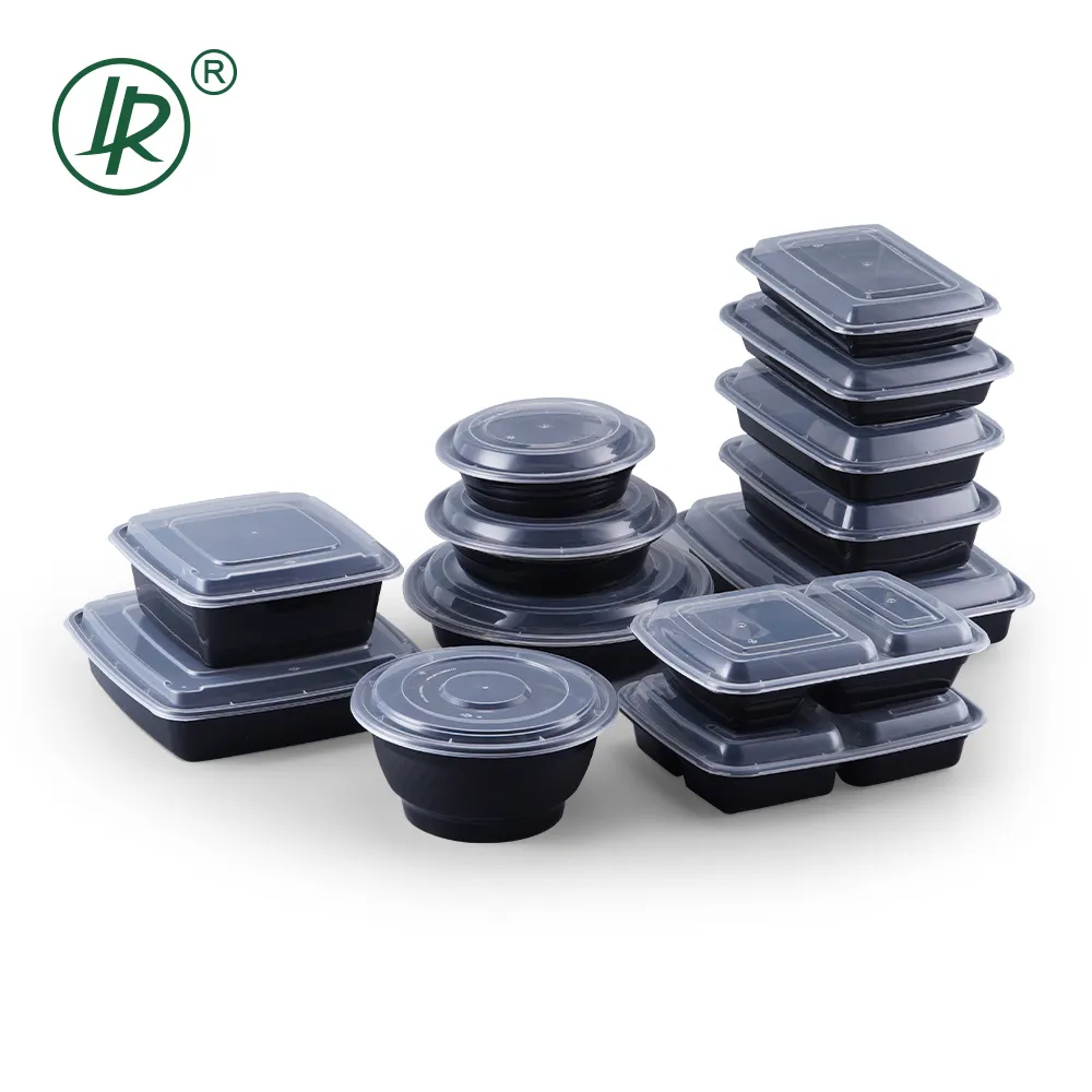 BPA 무료 상자 레스토랑 플라스틱 일회용 식품 용기 재사용 PP 전자 레인지 안전 테이크 아웃 식사 준비 식품 용기