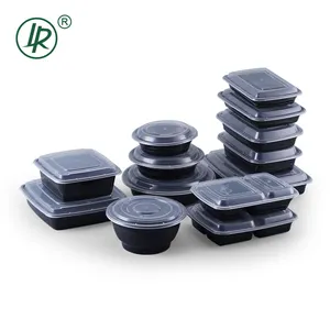 Contenedor de alimentos desechables de plástico para restaurante, caja de comida reutilizable de PP, apta para microondas, preparación de comida para llevar