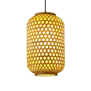 New Trend Handmade Hotel Bar Tea Room Logo Printable Natural Lamp Japan Modern Lantern Bamboo Lamps