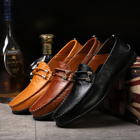 Chaussures en cuir véritable pour hommes, style britannique, mocassins décontractés, chaussures de marche décontractées, semelle en caoutchouc antidérapante, printemps-été