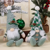 Zwei Stile Gestrickte Sitzende Gartenzwerg-Ornamente Neutrale Grüne Tomte Tischdekoration für Weihnachten Winter Zuhause Kamin Party Deko Geschenk