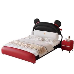 Nuevo diseño Nezha cama <span class=keywords><strong>para</strong></span> niños Popular madera maciza niños <span class=keywords><strong>niñas</strong></span> princesa cama individual lujo lindo <span class=keywords><strong>adolescentes</strong></span> <span class=keywords><strong>camas</strong></span> de cuero suave al por mayor - Product Image 5