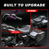 Coussin de selle en fibre de carbone personnalisé pour moto Custom World, avec gel, pour Touring Road Glide Street Glide 2023.5-2025, noir