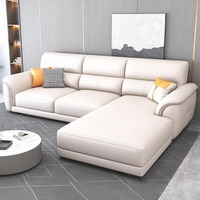 Canapé en cuir véritable moderne de Style nordique couche de tête de peau de vache à rangée droite conception Simple pour salon ou appartement de gymnastique