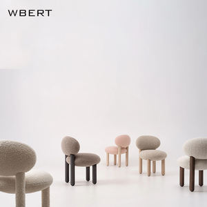 WBERT Nordic Modern TY Silla de ocio para el hogar, muebles de sala de estar, silla de comedor creativa para niños con pelo de cordero - Product Image 5
