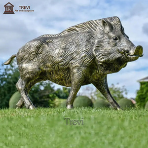 A grandezza naturale personalizzato Cast di rame animale in bronzo statua di cinghiale per la vendita