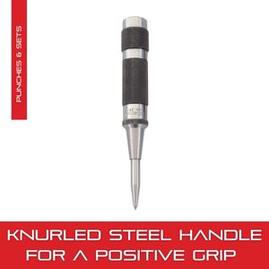 Premium Lightweight Knurled 5-1/4&quot; Automatic Center Punch <strong>11/16</strong>&quot; Diameter Adjustable Stroke Steel <strong>Chisel</strong> &amp; Punches - Product Image 3
