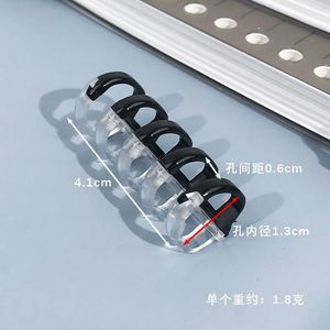 Anneaux de reliure colorés à 5 trous <span class=keywords><strong>pour</strong></span> classeur à feuilles mobiles, anneaux de reliure, clips de reliure, anneaux de rangement détachables, clips en plastique DIY - Product Image 4