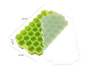 Molde de Hielo de Silicona de Grado Alimenticio, Diseño de Panal de Abeja, 37 Cavidades, Fácil de Desmoldar, Flexible, Verde - Product Image 2