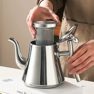 Théières en acier inoxydable argentées et dorées de 1,5 L/2 L avec filtre, cafetière pour hôtel, bouilloire à thé pour restaurant - Product Image 1