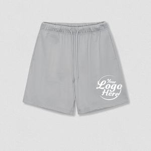 กางเกงขาสั้นผ้าฝ้ายสำหรับผู้ชายน้ำหนัก400กรัมกางเกงขาสั้นสำหรับผู้ชายแบบมีเชือกผูกสำหรับใส่เล่นกีฬาพอดีตัว - Product Image 4