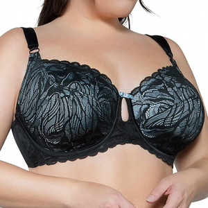 Ladymate ODM/OEM Sujetador <span class=keywords><strong>De</strong></span> <span class=keywords><strong>Realce</strong></span> Con Encaje Mujeres Busto completo Sujetador con aros sin forro <span class=keywords><strong>de</strong></span> encaje <span class=keywords><strong>de</strong></span> talla grande Sujetador con aros <span class=keywords><strong>de</strong></span> encaje con ribete festoneado - Product Image 2