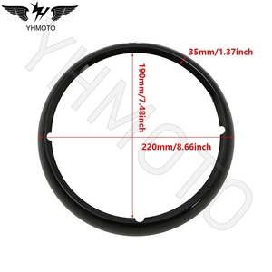 Cubierta de anillo de faro delantero de 7 "para motocicleta, embellecedor de borde para <span class=keywords><strong>Harley</strong></span> <span class=keywords><strong>Davidson</strong></span> Touring Road King <span class=keywords><strong>Electra</strong></span> Street <span class=keywords><strong>Tri</strong></span> <span class=keywords><strong>Glide</strong></span> - Product Image 2
