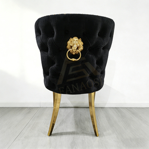 <span class=keywords><strong>Chaises</strong></span> de <span class=keywords><strong>salle</strong></span> à <span class=keywords><strong>manger</strong></span> en velours modernes haut de gamme à dossier haut à vendre, chaise de <span class=keywords><strong>salle</strong></span> à <span class=keywords><strong>manger</strong></span> en métal Chesterfield - Product Image 5