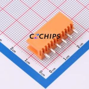 MXHT396V-3.96-06P-OE01-Cu-A Plug-in Terminal Block Through hole,P=3.96mm Board-to-Board / Socket - Open 1x6P 3.96mm Orange - Product Image 2