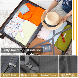 Juego de Maletas Rígidas con Rayas de 20/24/28 Pulgadas, Maleta de Viaje Color Moca para Mujeres y Hombres con Bolsa de Lona para Llevar a Bordo - Product Image 3
