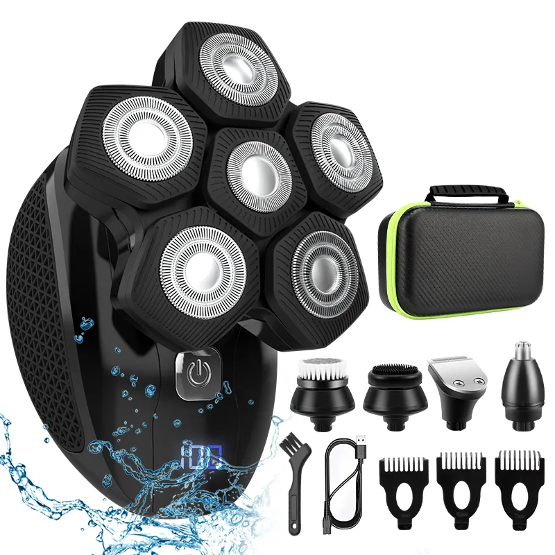 Lanumi LM180 5 in 1 calvo uomo testa rasoio magnetico testa taglio uomo Cordless rasoio elettrico impermeabile rasoio rotante per gli uomini