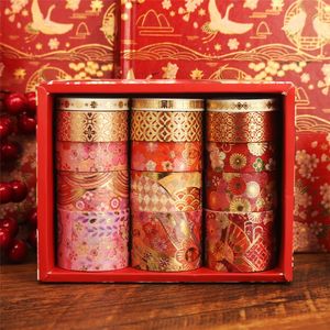 Floral Gold Foil Washi Tape 2M Kraft <b>Paper</b> Core 1 In Office DIY Decoration Blooming Flowers <b>Pattern</b> - Product Image 1