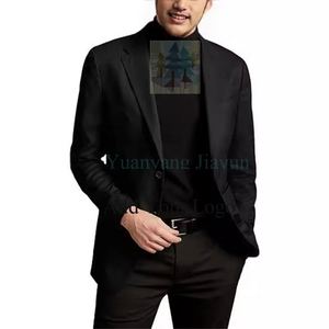 Erkek takım elbise Slim Fit Mens için yaka doruğa düğün Blazer <span class=keywords><strong>2</strong></span> parça erkek smokin damat resmi giysi balo ceketler pantolon - Product Image 2