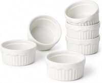 Groothandel Gegolfde Witte Geglazuurde Keramische Schaal 5.4oz met Aangepast Logo voor Restaurant Hotel Café Catering Buffet