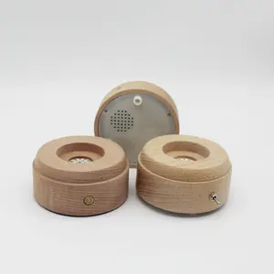 Caja de música giratoria automática de madera maciza, luz nocturna, modelo táctil, caja de música luminosa con Bluetooth