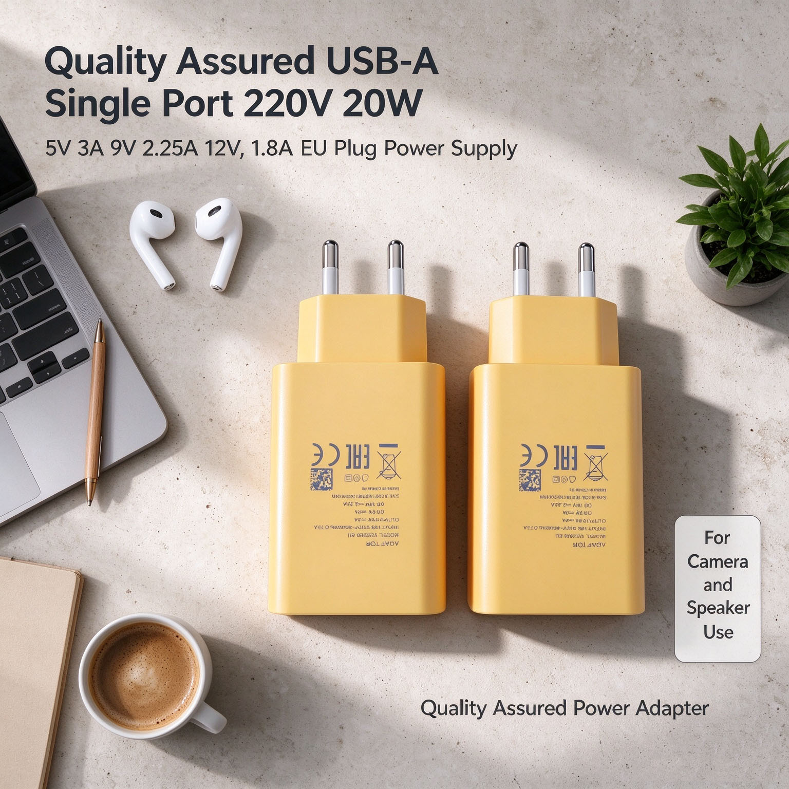 Bulk Order USB-A Single Port 220V 20W 5V 3A 9V 2.25A 12V 1.8A EU Plug Power Supply for Laptop Router LED Light Phone Charger · image 4