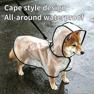 Impermeable Transparente para <span class=keywords><strong>Perros</strong></span> <span class=keywords><strong>de</strong></span> EVA, Poncho con Capucha, Ala Ancha, Ligero, para <span class=keywords><strong>Perros</strong></span> Pequeños, Medianos y Grandes - Product Image 6