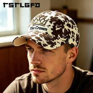 Gorra de Béisbol de 6 Paneles con Logotipo Personalizado Bordado en 3D, Gorra Estructurada con Estampado de Vaca, Venta al Por Mayor, Fabricante - Product Image 4