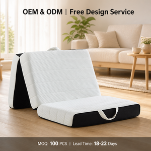 Matelas pliable double, 6 pouces d'épaisseur, <span class=keywords><strong>mousse</strong></span> haute résilience, pour dortoir, chambre d'amis, camping, à la maison ou en extérieur - Product Image 1
