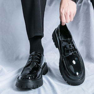 Chaussures pour hommes en cuir verni couleur noir vert semelle épaisse durable fantaisie lacets Oxfords de <span class=keywords><strong>mariage</strong></span> - Product Image 2