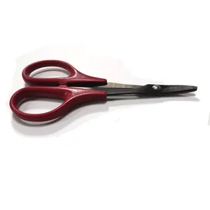 Roter Kunststoff griff Shell Metal Curved Scissors mit schwarzer titan beschichteter Klingens chere für RC Body