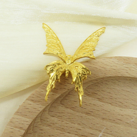 Broche vintage en acier inoxydable, or 18 carats, accessoire de bijoux pour hommes et femmes, broche de costume papillon argenté en or pour mariages et cadeaux