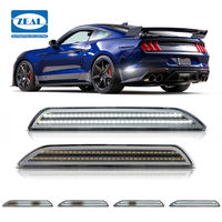 Lampu Sein Samping LED Otomatis untuk Ford Mustang 2015 2023 Lensa Bening Lampu Putih FR3Z 15A201 2 Pcs Set Pengganti