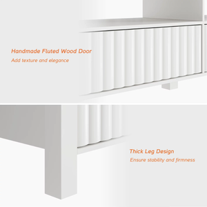 Soporte de TV <span class=keywords><strong>para</strong></span> soportes de TV de 75 pulgadas con luces LED, consola de medios, gabinete de centro de entretenimiento, mesa de televisión con 6 Estantes abiertos - Product Image 5