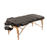 Table de massage pliable moderne en cuir PU marron pour spa, salon, usage domestique, pieds réglables en hauteur, portable, table de massage à 3 sections