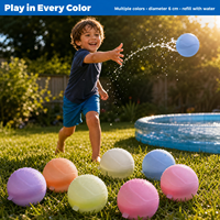 Vente en gros de balles de water-polo en silicone de 6 cm, balles d'eau en silicone réutilisables pour les combats aquatiques et les fêtes d'été