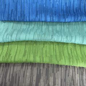 Gasa de seda de poliéster arrugada con flores de seda <span class=keywords><strong>dorada</strong></span>, tela plisada de <span class=keywords><strong>corte</strong></span> para vestido de mujer - Product Image 6