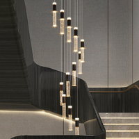 Lustres en cristal modernes de luxe, lampes suspendues pour escaliers, salon, décoration intérieure, LED, vente en gros, Lampara