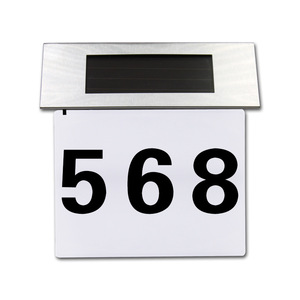 Illuminated Address <b>Signs</b> Rectangular Stainless Steel LED <b>Light</b> Silver/Gray Water Resistant Steady <b>Light</b> Outdoor Door Number - Product Image 4