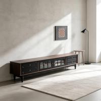 Table TV en bois moderne noire, écologique, imperméable, avec rangement réglable, meubles pour la maison, salon, chambre, hôtel, hôpital
