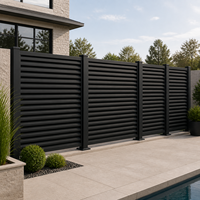 Aluminium horizontale lamellen privacy schermen voor zwembad en achtertuin, windbreker, roestvrij, gepoedercoat