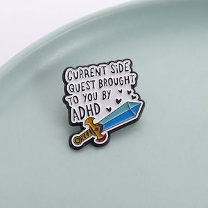 TDAH épée émail broche courant côté quête TDAH broche revers Badge sensibilisation à la santé mentale bijoux cadeau impression UV alliage de Zinc - Product Image 3