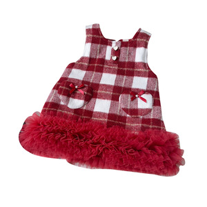 Robes d'hiver pour bébés, jupes-vestes pour bébés filles, <span class=keywords><strong>crochet</strong></span> en maille, volants <span class=keywords><strong>sans</strong></span> manches, brossées, épaisses, à carreaux, style princesse - Product Image 4