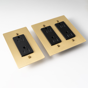 <span class=keywords><strong>Interruttore</strong></span> a Levetta in Ottone Dorato Stile Americano con Presa USB GFCI 15A 110V CS-0221 - Product Image 2